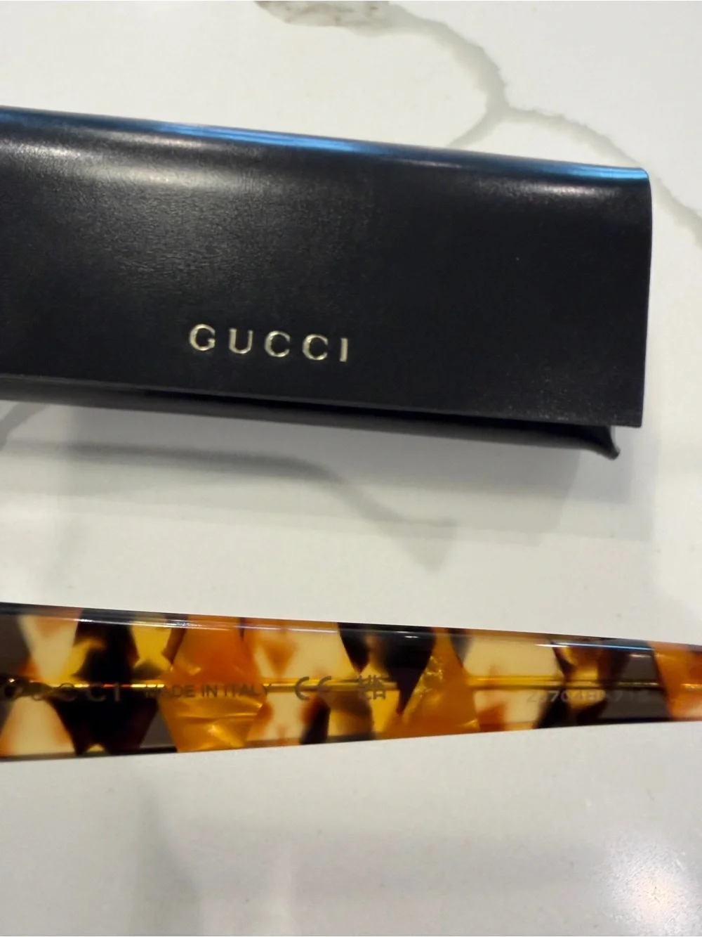 Gucci Tortoiseshell Oversized Square Sunglasses with Gradient Smoke Lenses - Picture 5 of 7